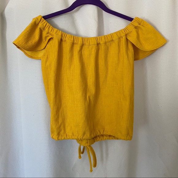 Madewell Off the Shoulder Button Front Top - Picture 7 of 7